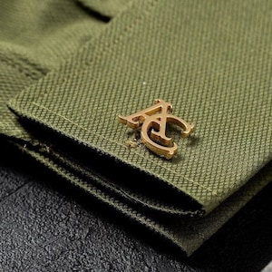 Gemelos de nombre personalizados - Gemelos personalizados - Gemelos de boda del novio - Regalo de padrinos de boda - Gemelos iniciales - Gemelos de ley