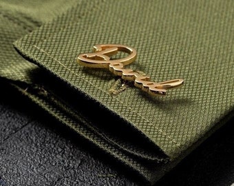 Personalized Name Cufflinks - Customized Cufflinks - Groom Wedding Cufflinks - Groomsmen gift - Initials Cufflinks - Sterling Cufflinks