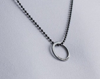 Mens Ring Necklace - Sterling Silver Black Rhodium ENGRAVED CUSTOM NECKLACE for Men - Mens Necklace - Custom Men Necklace - Men's necklaces