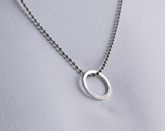 Mens Ring Necklace - Sterling Silver ENGRAVED CUSTOM NECKLACE for Men - Mens Necklace - Custom Men Necklace - Men's necklaces