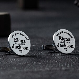 WEDDING CUFFLINKS - Custom Cufflinks for Best Man, Personalized Cuff Links, Wedding Gift, Groomsman Gifts, Wedding Day Gift for Husband