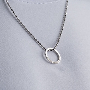 Engraved Sterling Silver Ring Necklace for Men - Custom Handmade ...