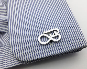 Initial Cufflink - Letters Cufflinks - Cufflinks - Initials Cufflink - Groom cufflinks - Groomsmen gift - Groomsmen Cufflinks - Father Gift