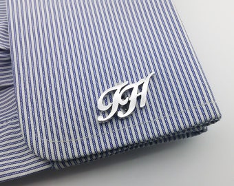 Initial Cufflink - Cufflinks - Letters Cufflinks - Initials Cufflinks - Groom cufflinks - Groomsmen gift - Groomsmen Cufflinks - Father Gift