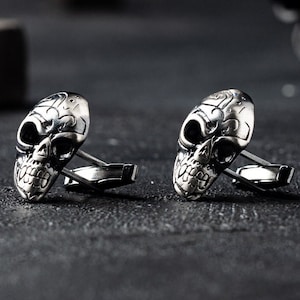 Sterling Silber SKULL Manschettenknöpfe - Trauzeuge Manschettenknopf - Trauzeugen Manschettenknöpfe - Herrenschmuck