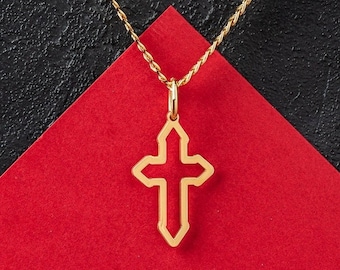 GOLD CROSS NECKLACE For Men - Black Cross Necklace - Silver  Cross Necklace - Men's Cross Necklace - Corss Necklace - Men's necklaces