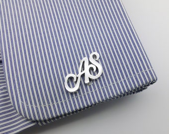 Initial Cufflink Personalized Cufflinks - Groom Wedding Cufflinks -Letters Cufflinks -  Men Cufflinks - Initials Cufflinks - Father's Day