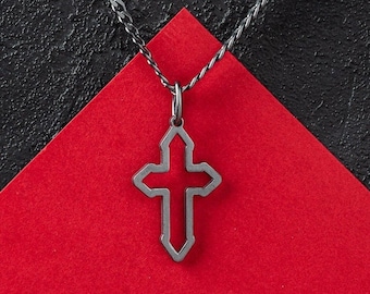 BLACK CROSS NECKLACE For Men - Silver Cross Necklace - Gold  Cross Necklace - Men's Cross Necklace - Corss Necklace - Men's necklaces