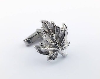 Sycamore Leaf Cufflinks - Groom cufflinks - Groomsmen gift - Groomsmen Cufflinks - Father Gift - Men Cufflinks - Leaf Cufflinks - Cufflinks