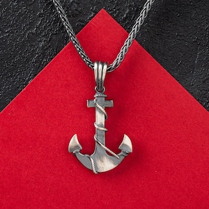 Handmade Sterling Silver Anchor Necklace - Nautical Pendant