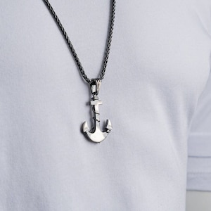 Handmade Sterling Silver Anchor Pendant Necklace - Sailor Jewelry