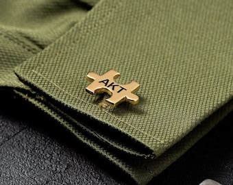 Puzzle Cufflinks - Groom cufflinks - Groomsmen gift - Handmade Jigsaw Puzzle cufflink - Puzzle Piece Cuff Links - Groomsmen Cufflinks