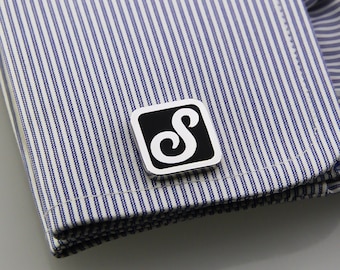 Groom cufflinks - Groomsmen gift - Groomsmen Cufflinks - Father Gift -Personalized Cufflinks - Letters Cufflinks - Initials Cufflinks