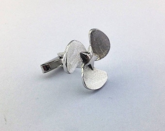 Boat Propeller Cufflinks - Silver Anchor Cuff links - Groom cufflinks - Groomsmen gift - Groomsmen Cufflinks - Father Gift