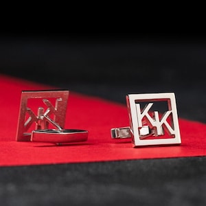 Custom Sterling Silver Initial Cufflinks - Personalized Name Cufflinks - Customized Cufflinks - Groomsmen gift - Initials Cufflinks