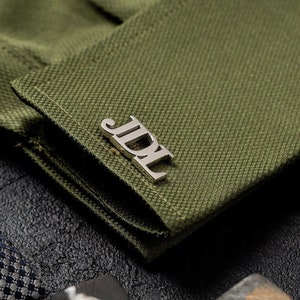 Gemelos personalizados - Gemelos de nombre personalizados - Gemelos de boda del novio - Regalo de padrinos de boda - Gemelos iniciales - Regalo del padre