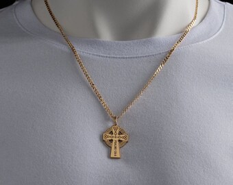 Personalized CROSS NECKLACE - Men's Cross Necklace - Customized Cross Necklace - Mens Necklace - Sterling Silver Dainty Cross Pendant
