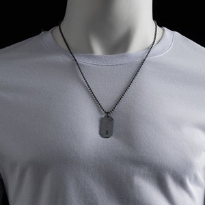 925 Sterling Silver ENGRAVED CUSTOM NECKLACE for Men - Mens Necklace - Black  Bar  Necklace - Custom Men Necklace - Men&#39;s necklaces