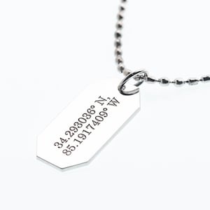 925 Sterling Silver ENGRAVED CUSTOM NECKLACE for Men - Mens Necklace - Black  Bar  Necklace - Custom Men Necklace - Men&#39;s necklaces
