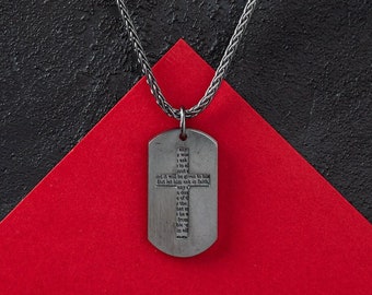 Personalized CROSS NECKLACE - Men's Cross Necklace - Customized Cross Necklace - Mens Necklace - Sterling Silver Dainty Cross Pendant