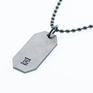925 Sterling Silver ENGRAVED CUSTOM NECKLACE for Men - Mens Necklace - Black  Bar  Necklace - Custom Men Necklace - Men&#39;s necklaces