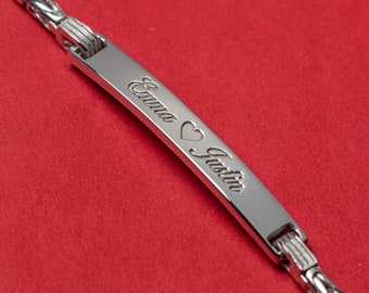 Personalized Men's Bracelet - Custom Name Bracelet  - Block Name Bracelet - Personalized jewelry - Byzantine Chain Bracelet