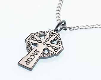 Personalized CROSS NECKLACE - Men's Cross Necklace - Customized Cross Necklace - Mens Necklace - Sterling Silver Dainty Cross Pendant