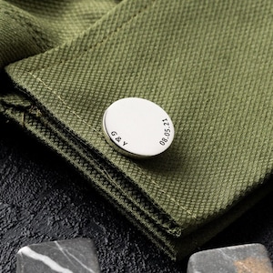 Gemelos de plata 925K grabados a medida / Accesorio único para hombre / Joyería de lujo hecha a mano / Regalo personalizado ideal / Perfecto para Año Nuevo