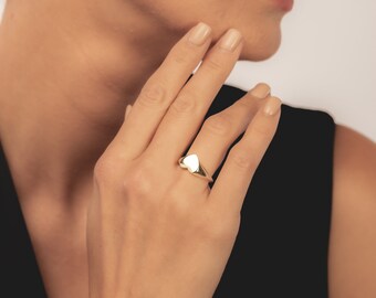 Women Fashion Ring Silver S.Steel Chevalier Heart Shape Crystal For Pinky Finger