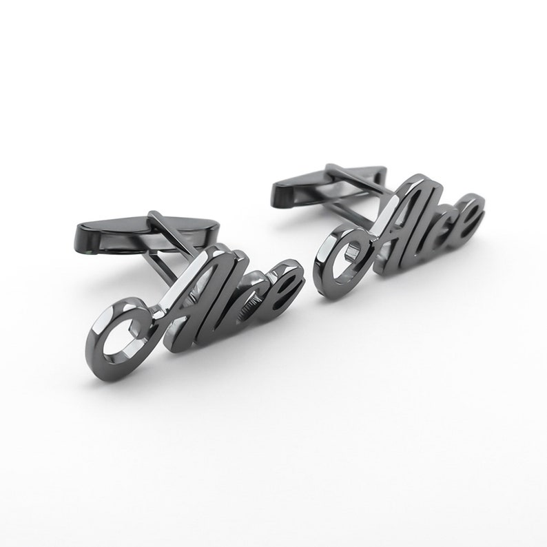Black Cufflinks Initial Cufflink Gifts for Him Engraved Cufflinks Personalized Cufflink Gift for Men Personalized Cufflinks