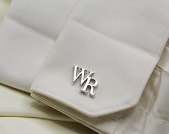Personalized Name Cufflinks - Customized Cufflinks - Groom Wedding Cufflinks - Groomsmen gift - Initials Cufflinks - Sterling Cufflinks