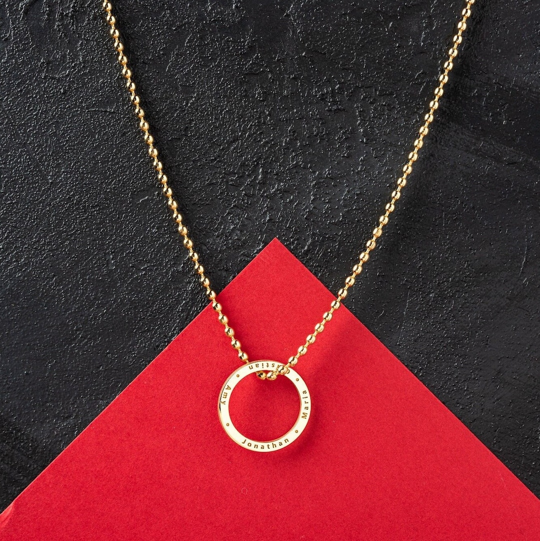 Mens Ring Necklace Sterling Silver ENGRAVED CUSTOM NECKLACE for Men