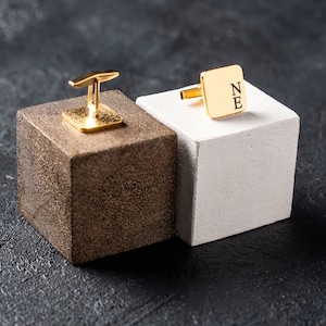 Exquisite Monogram Cufflinks: Elevate Your Festive Attire Ideal New Year's Gift for Men Premium Quality, Gold & Silver Options image 4