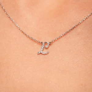 Pave Letter Necklace • Initial Diamond Necklace • Custom Initial Necklace •  Personalized Gift •  Mother&#39;s Day Gift