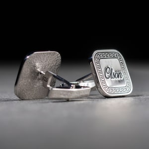 Personalized Name Cufflinks - Customized Cufflinks - Groom Wedding Cufflinks - Groomsmen gift - Initials Cufflinks - Sterling Cufflinks