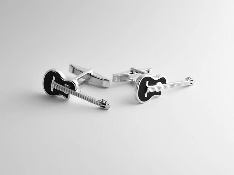 Guitar Cufflinks Music Cufflinks Electric guitar cufflinks Groom cufflinks Groomsmen gift Groomsmen Cufflinks Father Gift image 2