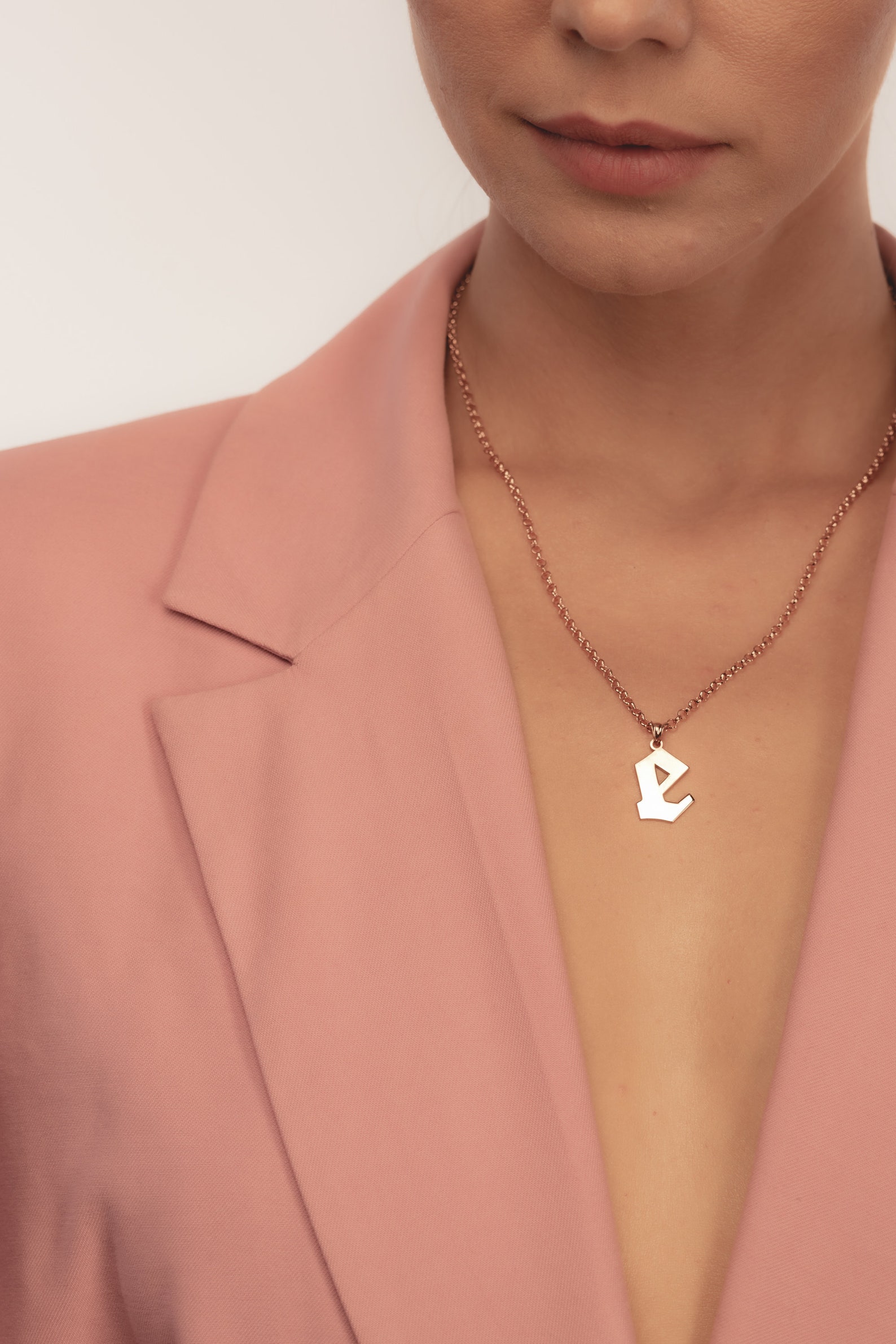 Gothic Letter Necklace Dainty Initial Necklace Old English Etsy