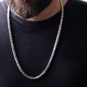 26 &quot;Sterling Silber Byzantine Halskette - Benutzerdefinierte Herrenschmuck
