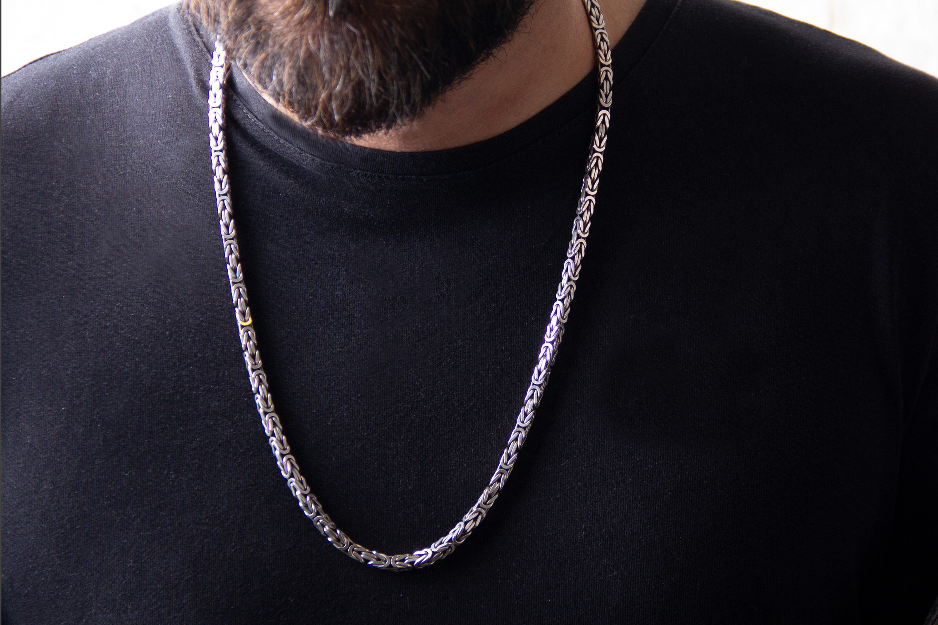 2mm Cuban Chain Necklace, Sterling Silver, Men's Necklaces