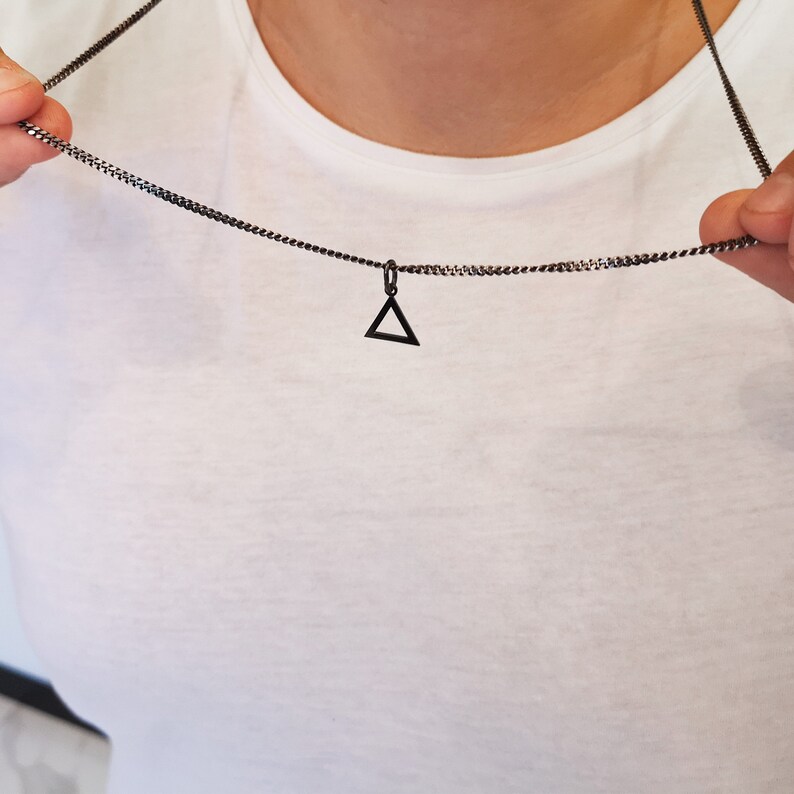 Men's Triangle Necklace Custom Men Necklace Mens Etsy