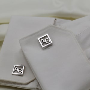 Personalized Name Cufflinks - Customized Cufflinks - Groom Wedding Cufflinks - Groomsmen gift - Initials Cufflinks - Sterling Cufflinks