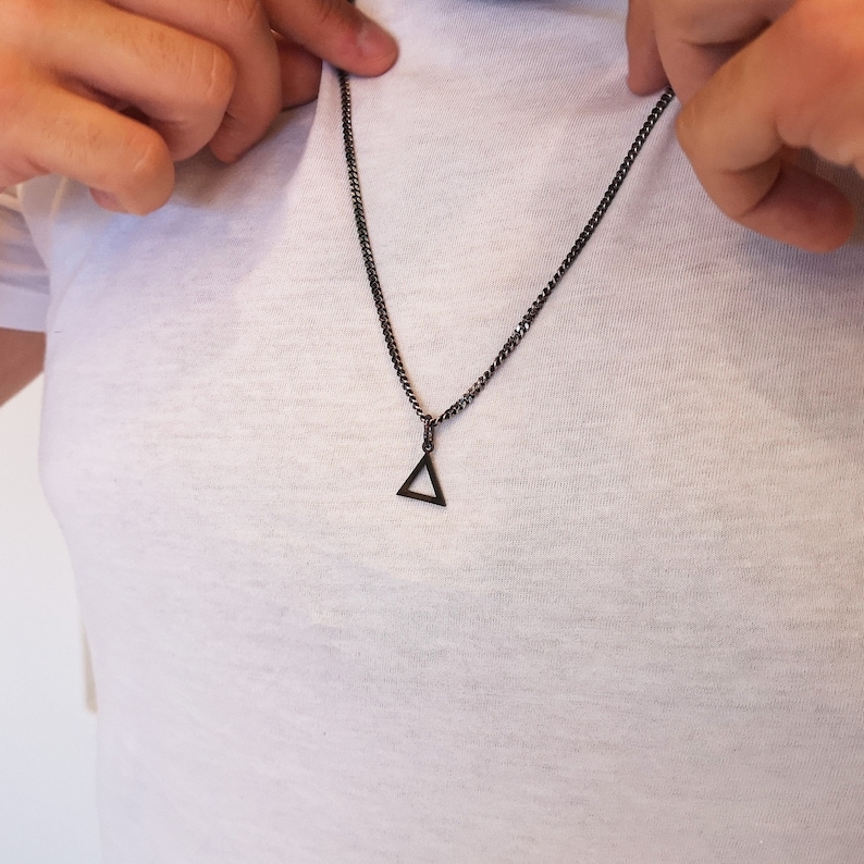 Men's Triangle Necklace Custom Men Necklace Mens Etsy
