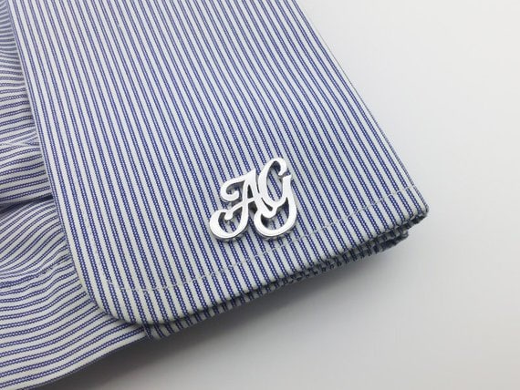 Personalized Sterling Silver Cufflinks: Father, Groom, Groomsmen Gift