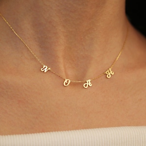 Letter Name Necklace - Necklace with Name - Custom Letter Necklace - Initial Necklace - Mother&#39;s Day Gift - Bridesmaid Gift, Name Plate