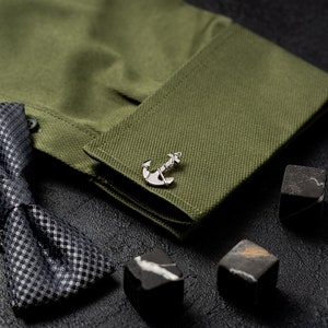 Anchor Cufflinks - Silver Anchor Cuff links - Groom Wedding Cufflinks - Groom cufflinks - Groomsmen gift - Groomsmen Cufflinks - Father Gift