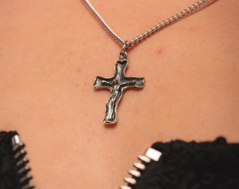 Sterling Silver Cross Necklace - Religious Jewelry Gift - Religious Necklace - Lord Necklace, Religious Gift - Gift for Her - Christmas Gift
