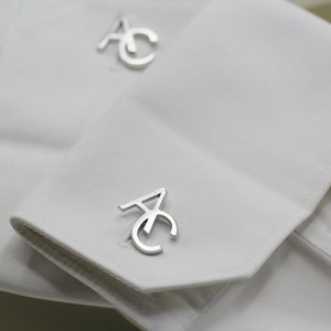 Abotoaduras personalizadas - Abotoaduras com nome personalizado - Abotoaduras de casamento do noivo - Presente dos padrinhos - Abotoaduras iniciais - Abotoaduras esterlinas