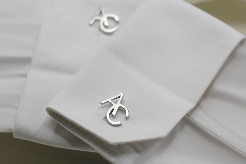 Customized Cufflinks Personalized Name Cufflinks Groom Wedding Cufflinks Groomsmen gift Initials Cufflinks Sterling Cufflinks image 1