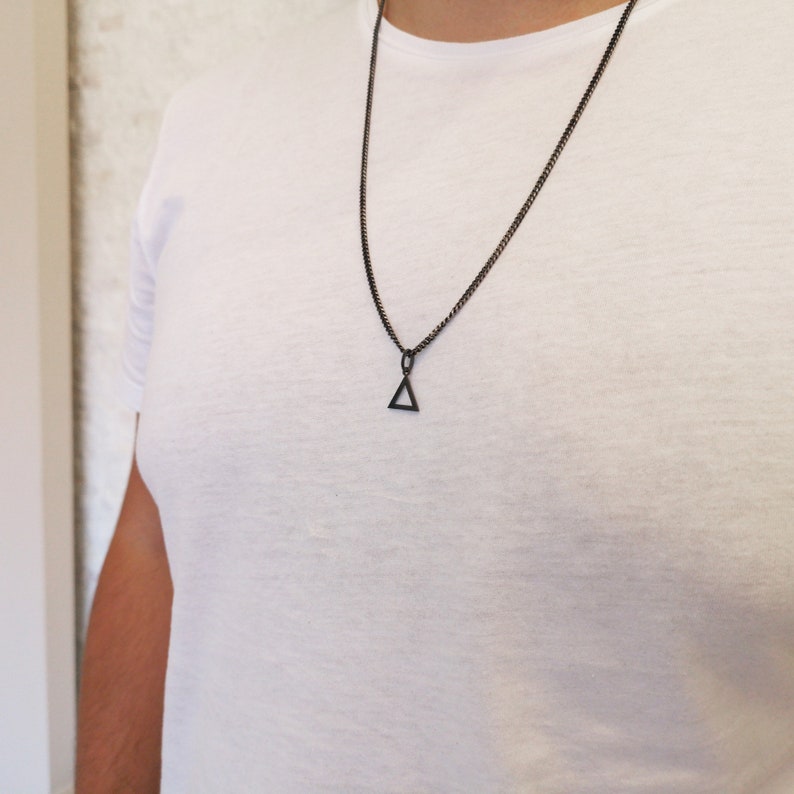Men's Triangle Necklace Custom Men Necklace Mens Etsy