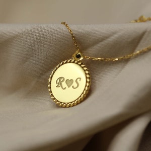 Coin Name Necklace - Coin Pendant Necklace - Custom Name Engraved Coin Necklace - Mother day gift - Personalized jewelry - Personalized Gift